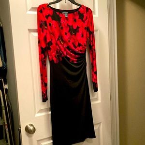 NWOT Lauren Ralph Lauren lined long sleeved dress